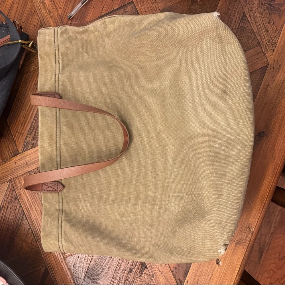 Madewell Green Canvas Tote Bag